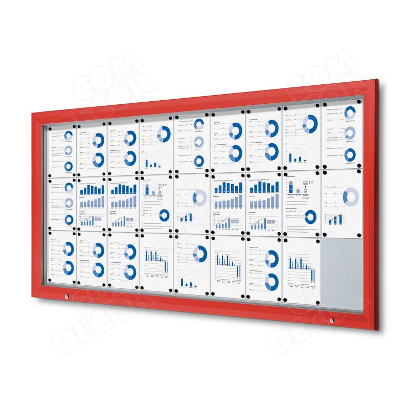 Red outdoor bulletin board